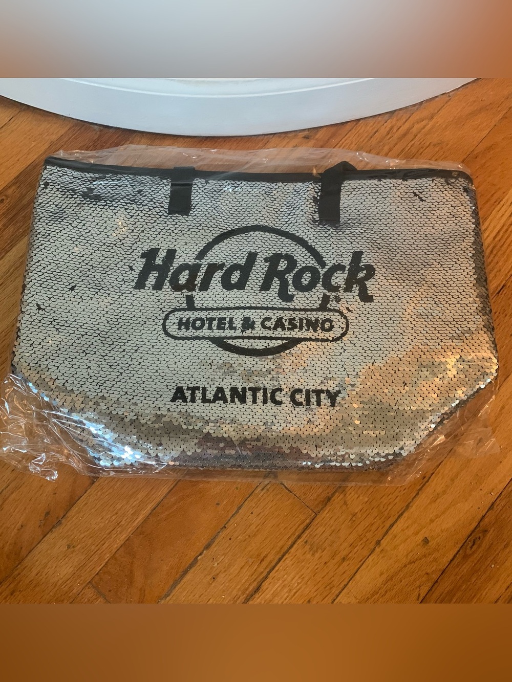 Hard Rock Hotel & Casino Atlantic City sequin tote bag casino souvenir